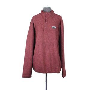 Eddie Bauer men's 1/4 snap mock neck fleece‎ knit pullover sweater L